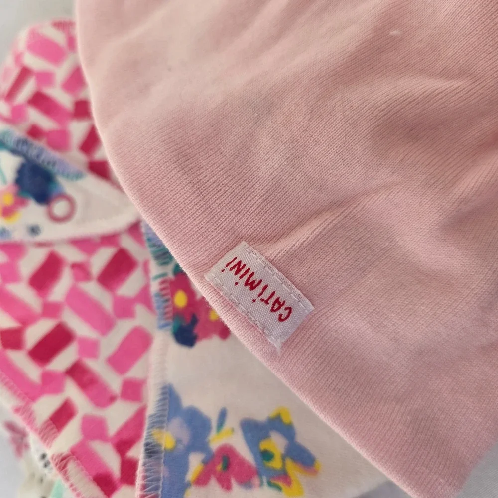 Copper Pearl Baby Hat and‎ Bib Set Floral Strawberry Print Cotton Blend